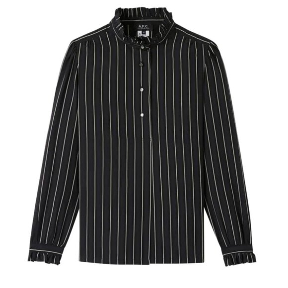 A.P.C.  St Germain Striped Blouse | Navy blue - Picture 7 of 8